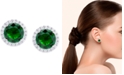 Macy's Birthstone Round Cubic Zirconia Halo Solitaire Stud Earrings in Silver Plate